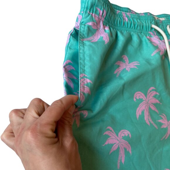 PacSun teal swim trunks palm trees Size Small - Picture 6 of 16